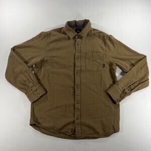Vans Shirt Mens Small Brown Long Sleeve Button Up Classic Fit Skate Casual